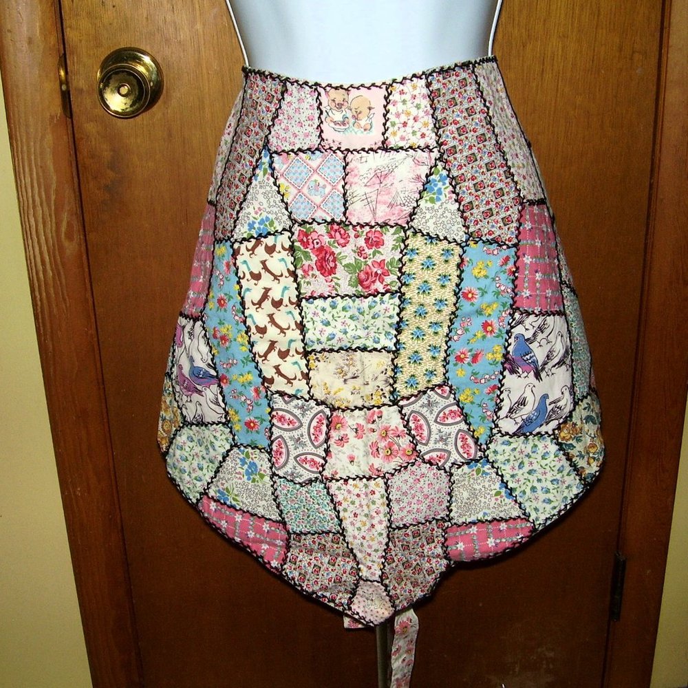 Vintage Half Apron 1940's-50's Handmade Reversible